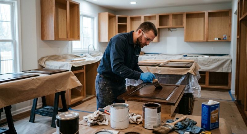 Wood Cabinet Staining in Terre Haute, IN