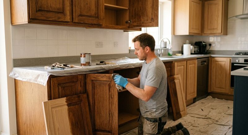 Oak Cabinet Refinishing in Carmel, IN